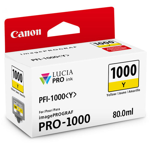 Canon PFI-1000 Y LUCIA PRO Tinta Amarilla 80mL para Impresora Inkjet Pigmentada