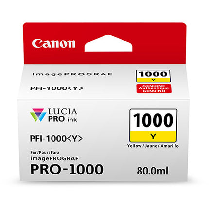 Canon PFI-1000 Y LUCIA PRO Tinta Amarilla 80mL para Impresora Inkjet Pigmentada