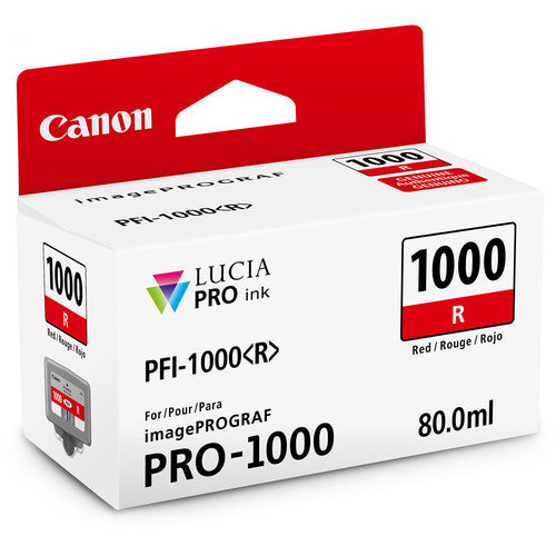 Cartucho de tinta roja Canon PFI-1000 LUCIA PRO 80mL para impresora inkjet