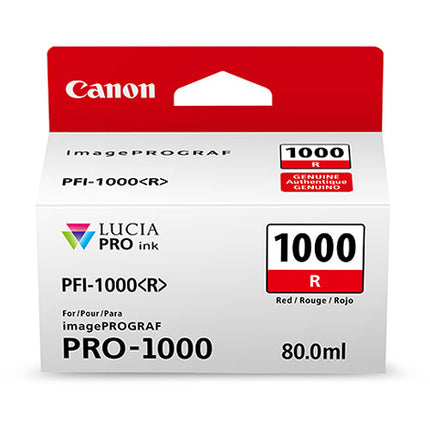 Cartucho de tinta roja Canon PFI-1000 LUCIA PRO 80mL para impresora inkjet
