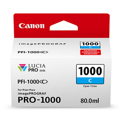 Canon PFI-1000 C LUCIA PRO Tinta Cyan 80mL para Impresora Inkjet Pigmentada