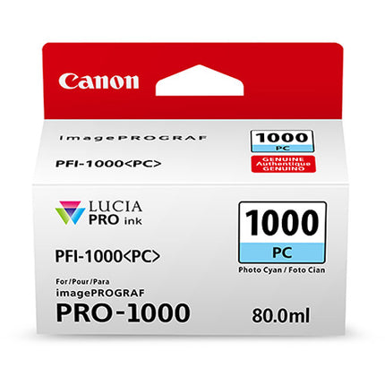 Canon PFI-1000 PC LUCIA PRO Tinta Foto Cian 80mL para impresora inyección de tinta