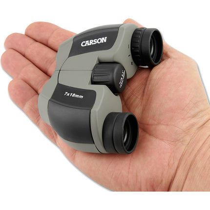 Carson 7x18 Prismáticos Mini Scout Ultracompactos con Lentes Antirreflejo y Estuche