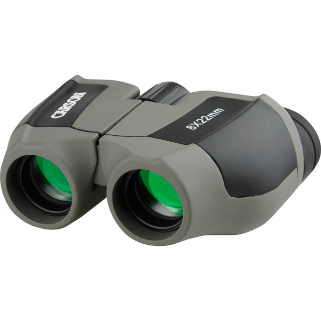 Carson 8x22 Scout Prismáticos Compactos Ángulo de Visión 7.8° con Funda y Correa