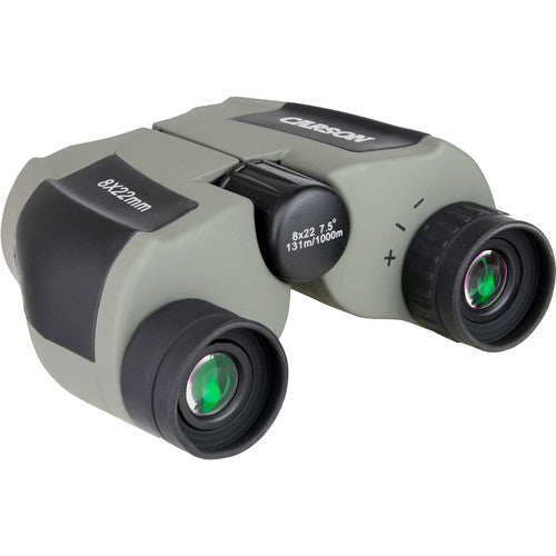 Carson 8x22 Scout Prismáticos Compactos Ángulo de Visión 7.8° con Funda y Correa