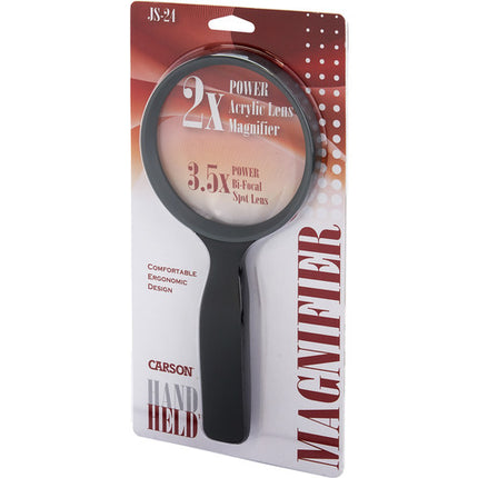 Carson JS-24 Lupa de Mano 2x con Punto de Potencia 3.5x Ligera 4.7 oz
