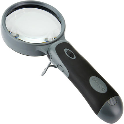 Carson RL-30 lupa removible 3 en 1 lentes acrílicos 3.5x 2x luz LED con estuche