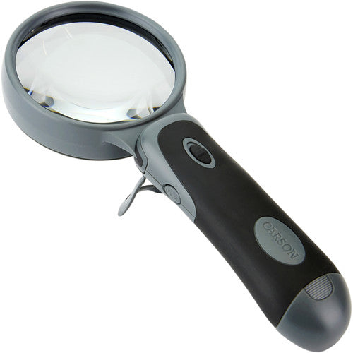 Carson RL-30 lupa removible 3 en 1 lentes acrílicos 3.5x 2x luz LED con estuche