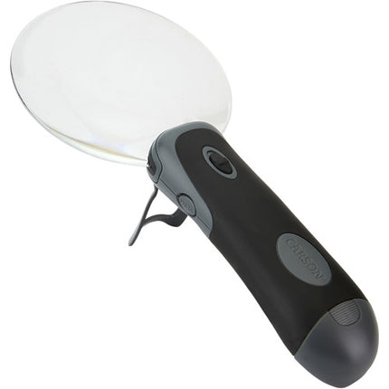 Carson RL-30 lupa removible 3 en 1 lentes acrílicos 3.5x 2x luz LED con estuche