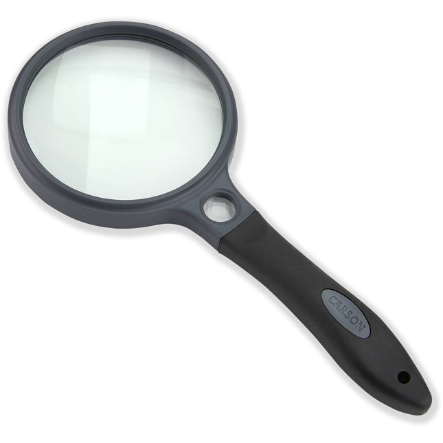 Carson SureGrip Lupa con Aumento 2x y Lente Spot 10x con Mango Suave