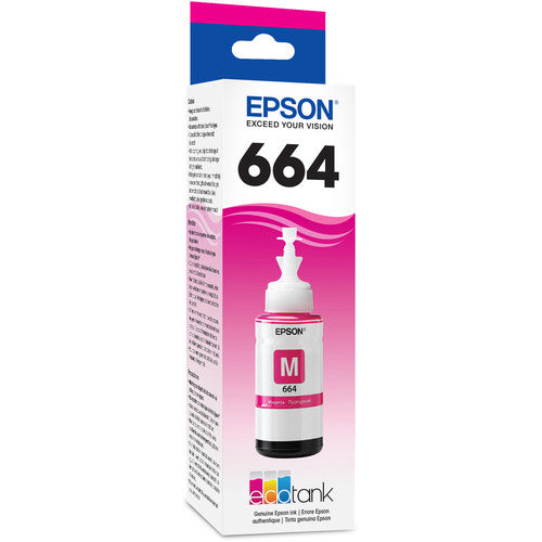 Epson T664 Botella de Tinta Magenta 70mL para Impresoras EcoTank