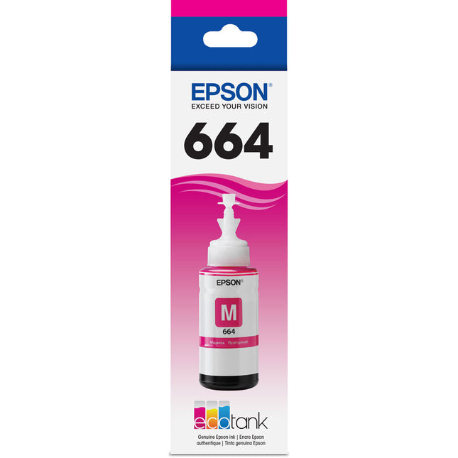 Epson T664 Botella de Tinta Magenta 70mL para Impresoras EcoTank