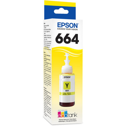 Epson T664 Botella de Tinta Amarilla 70mL para Impresoras EcoTank