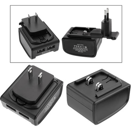 Xuma Cargador de Pared USB 4 Puertos 4.8A con Adaptadores Norteamericano y Europeo