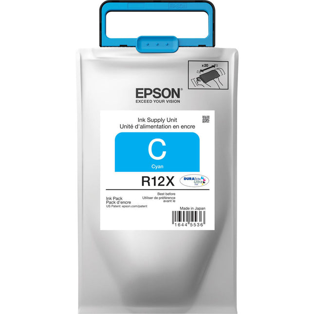 Epson R12X Tinta Cyan DURABrite Ultra Alta Capacidad para Impresoras WorkForce Pro WF-R4640 WF-R5690 WF-R5190