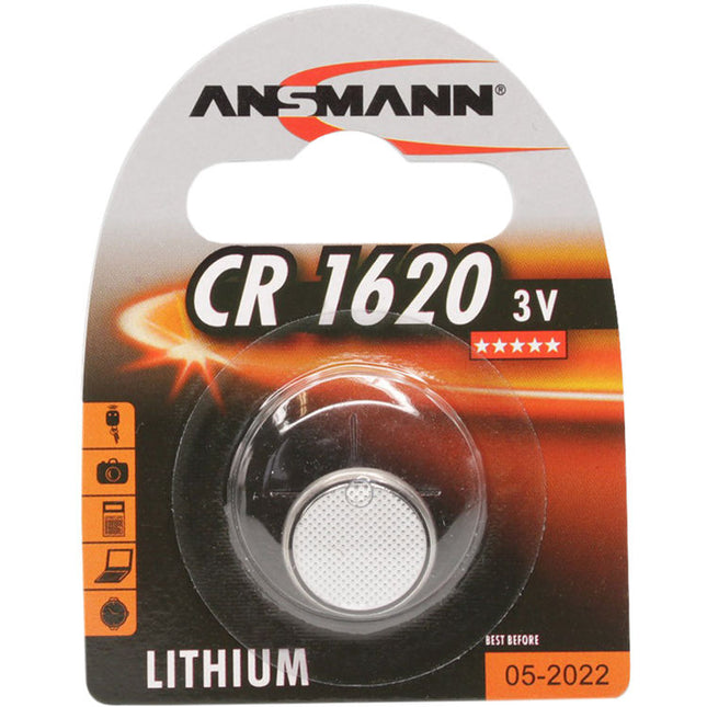 Ansmann CR1620 3V Batería de Litio 70mAh Vida Útil 10 Años
