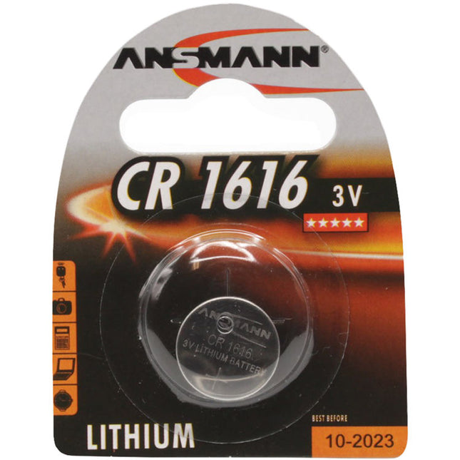 Ansmann CR1616 Batería de Litio 3V 55mAh Vida 10 Años Pack Simple