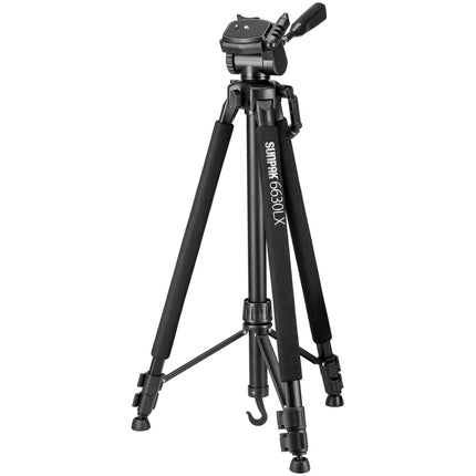 Sunpak 6630LX Trípode de Aluminio Mediano Capacidad 3.0 kg Altura 168 cm con Palanca de Liberación Rápida