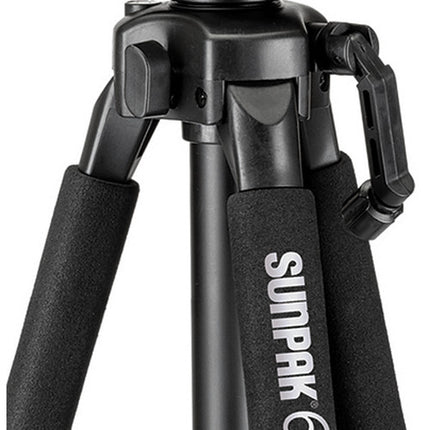 Sunpak 6630LX Trípode de Aluminio Mediano Capacidad 3.0 kg Altura 168 cm con Palanca de Liberación Rápida