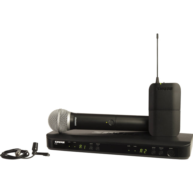 Shure BLX1288/CVL Sistema Inalámbrico Dual Lavalier y Micrófono de Mano con 123 Frecuencias Auto escaneo y 14 Horas de Batería