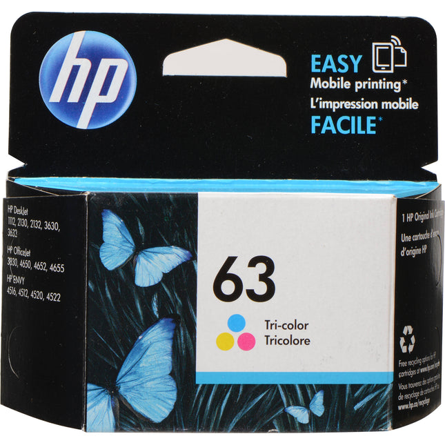 Cartucho de tinta tricolor HP 63 compatible con impresoras DeskJet y OfficeJet