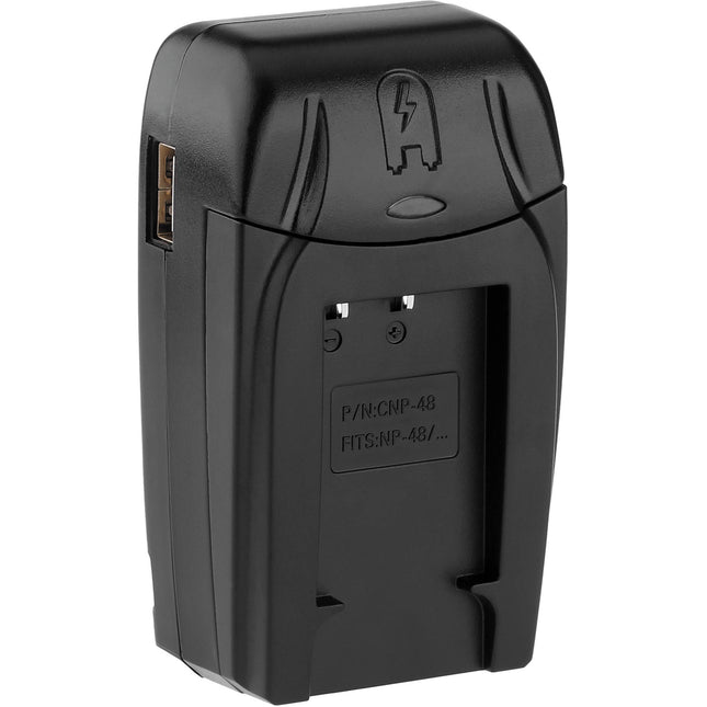 Watson Compact Cargador AC/DC con Placa Adaptadora para Batería NP-48 y Puerto USB