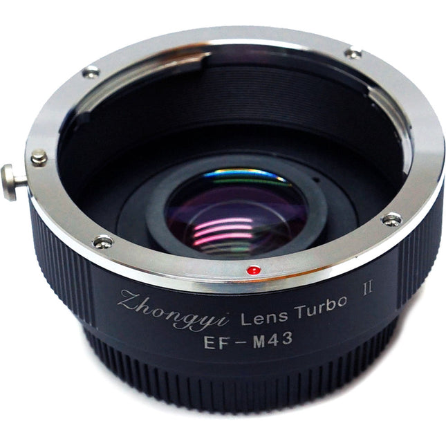 Mitakon Zhongyi Adaptador de Lente Canon EF a Micro Cuatro Tercios Turbo Mark II 0.726x Apertura 1 Stop Metal
