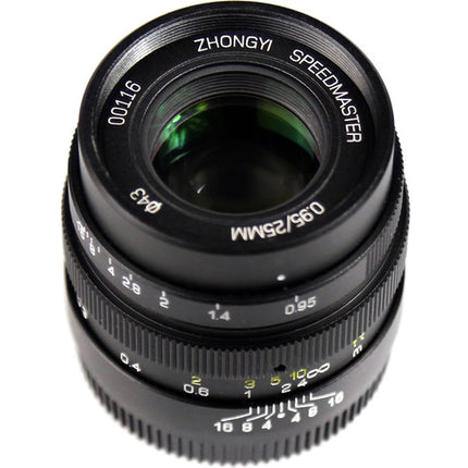 Mitakon Zhongyi Speedmaster 25mm f/0.95 Lente para Micro Cuatro Tercios Apertura f/0.95 - f/16