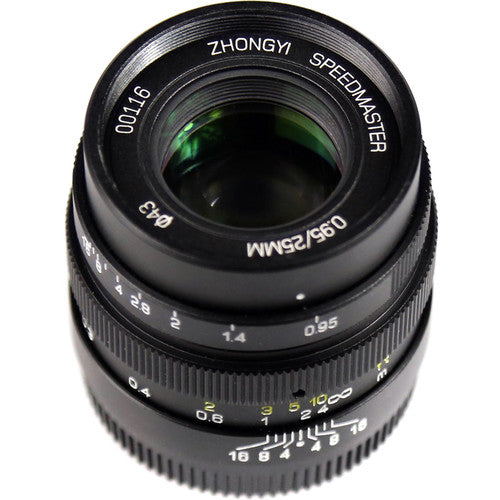 Mitakon Zhongyi Speedmaster 25mm f/0.95 Lente para Micro Cuatro Tercios Apertura f/0.95 - f/16
