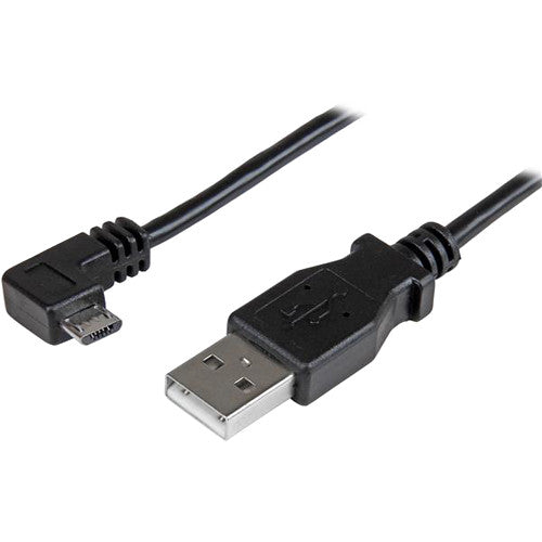 StarTech Cable de carga y sincronización Micro-USB a USB ángulo recto 3 pies USB 2.0 con conector niquelado