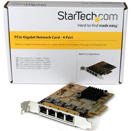 StarTech ST1000SPEX43 Tarjeta Adaptadora Red PCIe 4 Puertos Gigabit 2000 Mbps