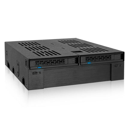 Icy Dock MB322SP-B ExpressCage Adaptador para Bahía 5.25" Soporta 2 x 2.5" y 1 x 3.5"