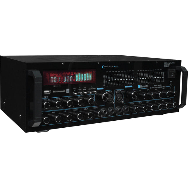 Technical Pro MM2000 Amplificador de Micrófono con 2000W USB y Bluetooth