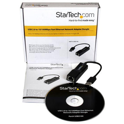 StarTech Adaptador USB 2.0 a Ethernet 10/100 Mbps con CD y Manual