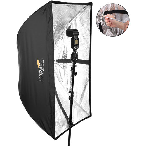 Impact Parabox Softbox 24 x 36 pulgadas Difusor Frontal Interior Plateado