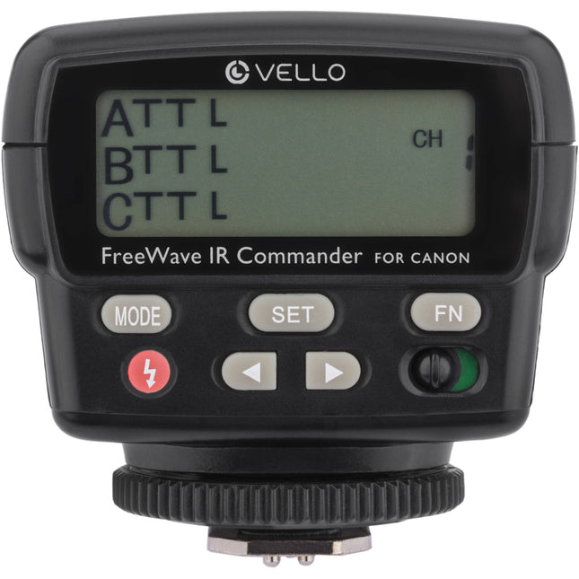 Vello FWIRC-C FreeWave Controlador Flash IR TTL para Canon con Rotación 180° y 4 Canales Independientes
