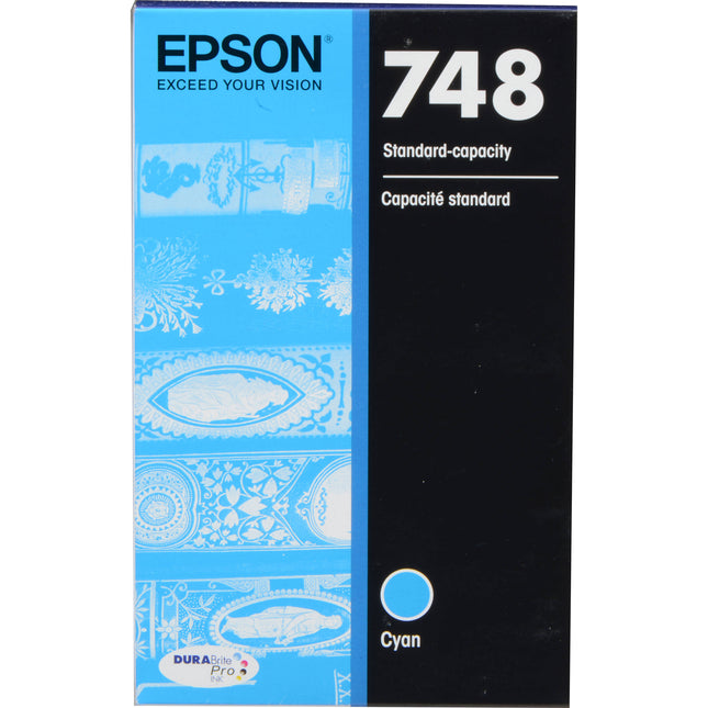 Epson DURABrite Pro 748 Cartucho de Tinta Cian Capacidad Estándar para Impresoras WorkForce Pro