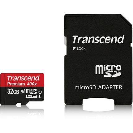 Transcend 32GB microSDHC UHS-I Clase 10 60 MB/s con Adaptador SD 2-Pack