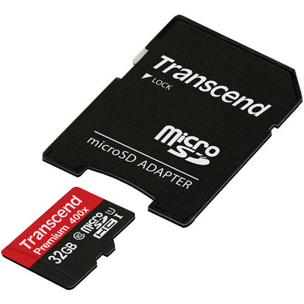 Transcend 32GB microSDHC UHS-I Clase 10 60 MB/s con Adaptador SD 2-Pack