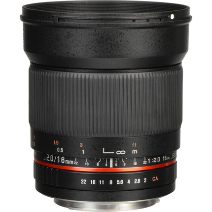 Rokinon 16mm f/2.0 ED AS UMC CS Lente para Canon EF-S Montura f/2.0-22 Apertura