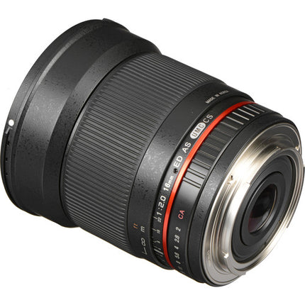 Rokinon 16mm f/2.0 ED AS UMC CS Lente para Canon EF-S Montura f/2.0-22 Apertura