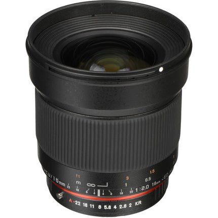 Rokinon 16mm f2.0 ED AS UMC Lente para Pentax K Montura APS-C con Parasol y Funda