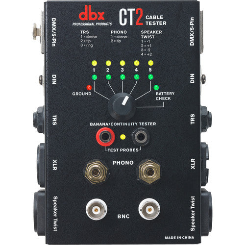 dbx CT-2 Probador de Cables para 9 Tipos con Batería 9V