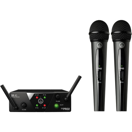 AKG WMS40 Mini Sistema de Micrófono Inalámbrico Dual con 30 Horas de Batería
