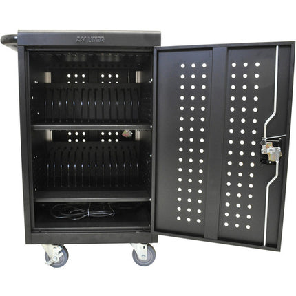 Luxor Carro de Carga para 30 Tabletas y Chromebooks con 30 Puertos y Ruedas Bloqueables