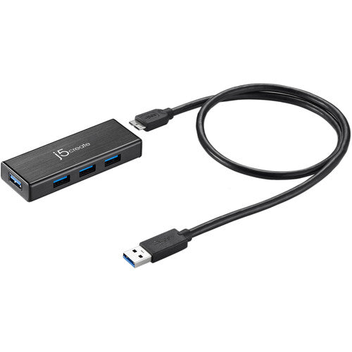 j5create JUH340 Hub USB 3.1 Gen 1 4 Puertos USB 3.0 Compacto Aluminio