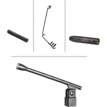 Audio-Technica U853RU Micrófono Colgante Negro con Alimentación Phantom y Soporte de Acero