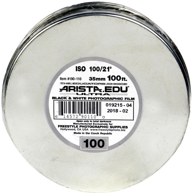 Arista EDU Ultra 100 Película negativa blanco y negro 35mm 100' rollo fine grain high sharpness
