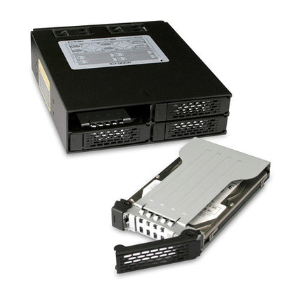 Icy Dock ToughArmor Caja para 4 Discos 2.5" SAS SATA HDD SSD para Bahía 5.25" 3 Años Garantía