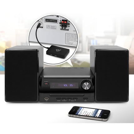 Aluratek iStream DockFree Receptor de Audio Bluetooth Hasta 33 Pies 12 Horas Reproducción